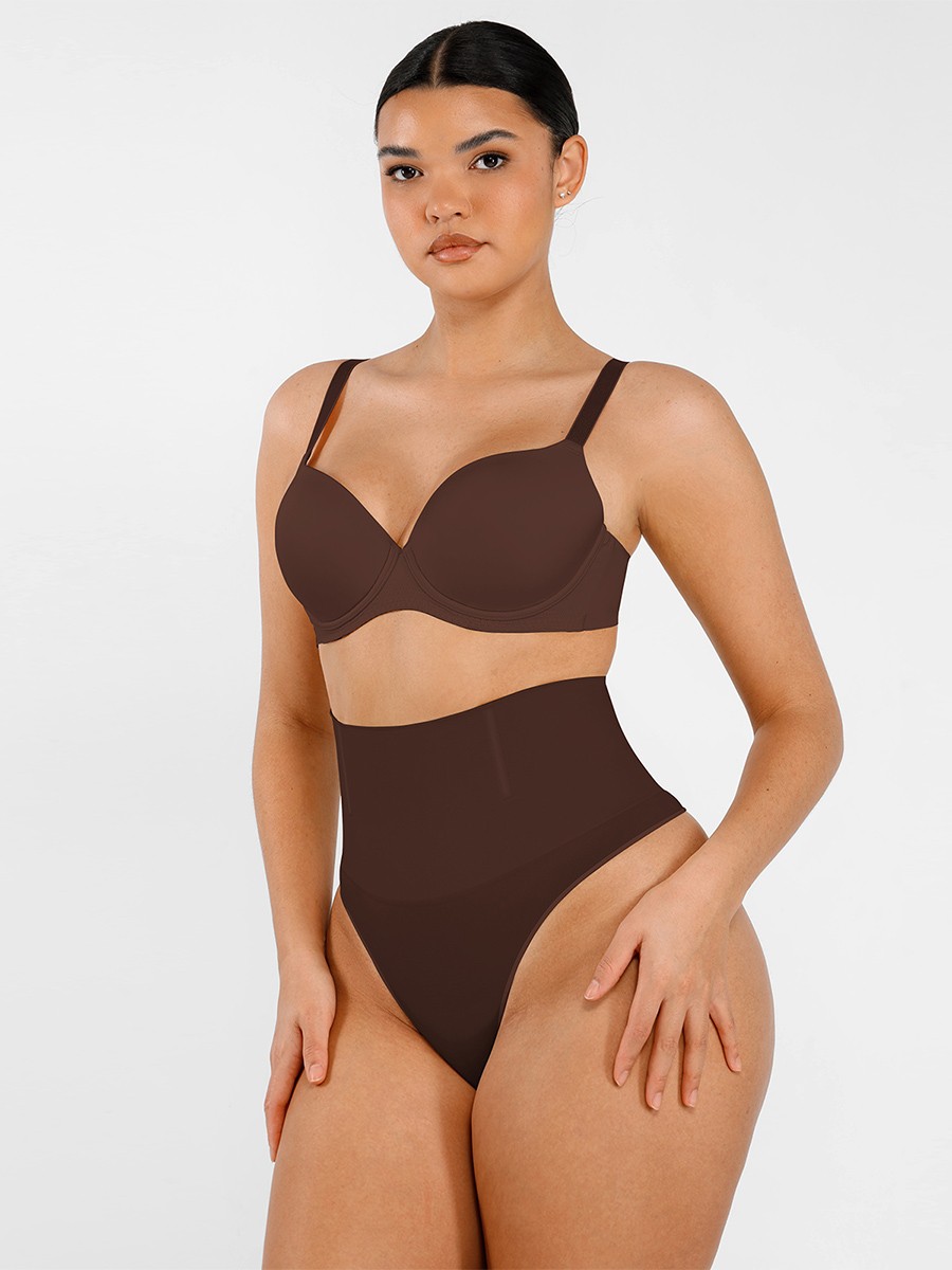 Brown Abdominal Compression Seamless Shapewear Panties